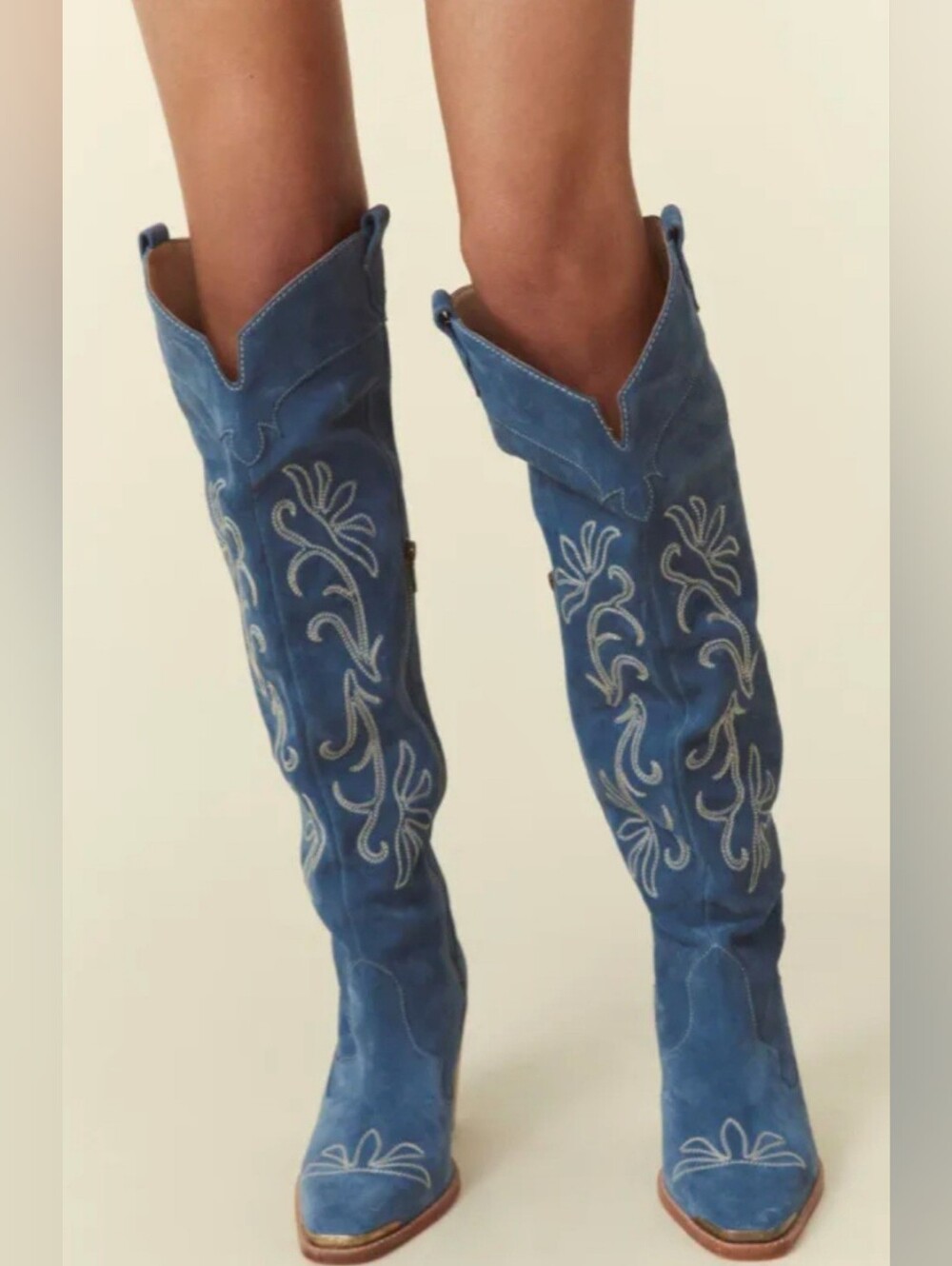 ✨ SPELL Cabana Cowboy Boots | Blue Suede | Size 36 | NEW With All Packaging RARE